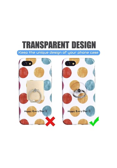 Şeffaf Telefon Zil Standı Tutucu - Cep Telefonu Zil Tutucu Parmak Tutacağı, 360 Derece Dönüş 2 Paket, 2 Renkli Elmas