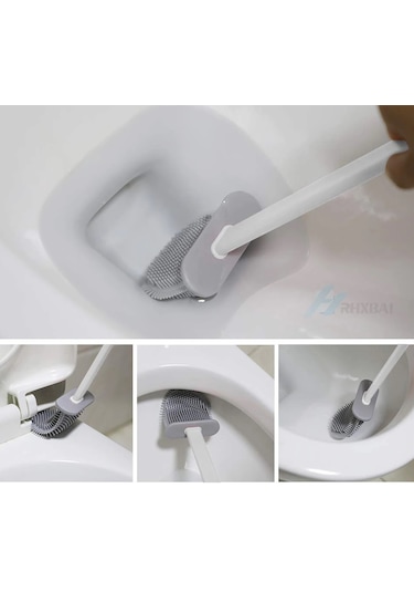 Hijyenik Klozet Temizleme Silikonu Esnek Fırça Siyah