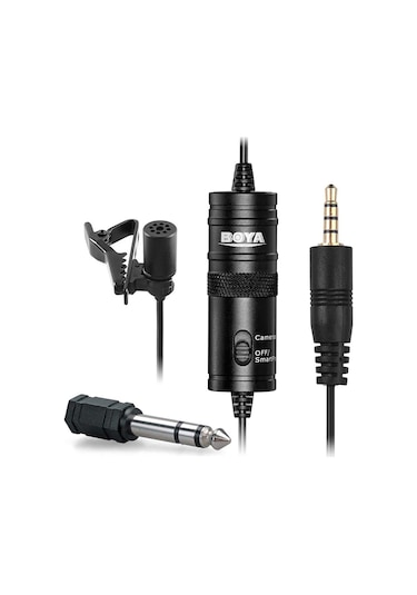 Springsun By-m1 Çok Yönlü Kablolu Mikrofon 3.5mm Mikrofon Klips Tipi Mikrofon Dizüstü Bilgisayar Cep Telefonu Dijital Kamera İçin