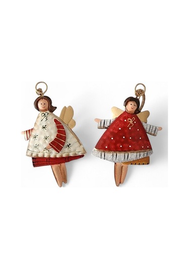 İkili Melek Yılbaşı Süsü Metal