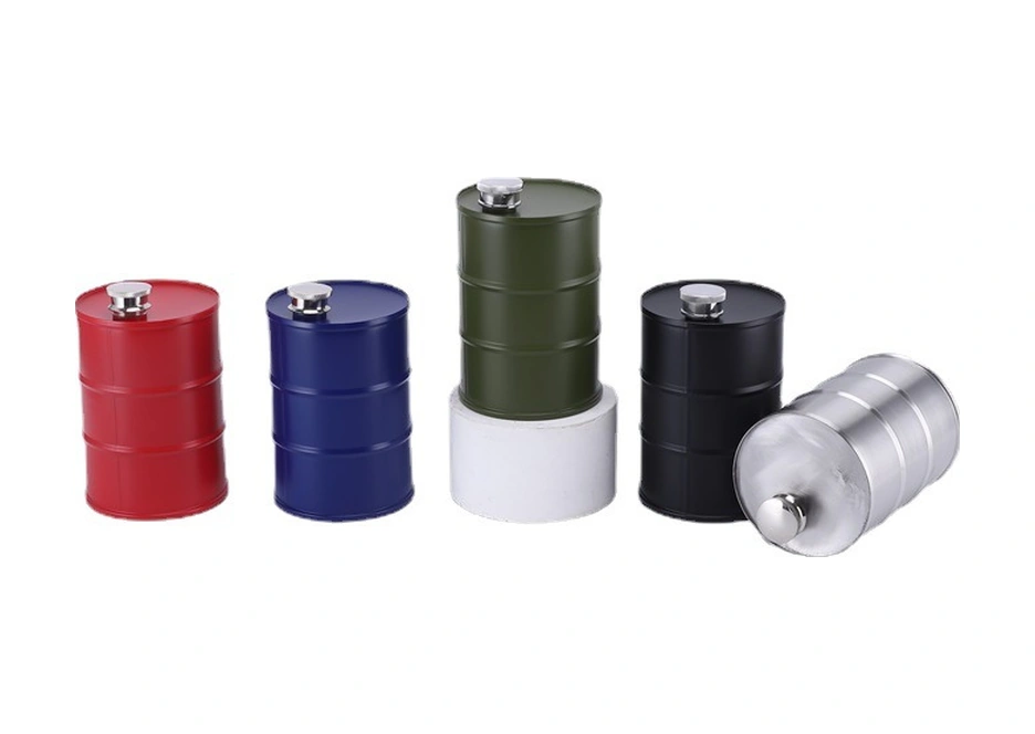 Xindoker 304 Paslanmaz Çelik Taşınabilir Kamp Yağ/şarap/alkol Kutusu - 750ml Kırmızı, Dayanıklı Dış Mekan Tasarımı Kırmızı