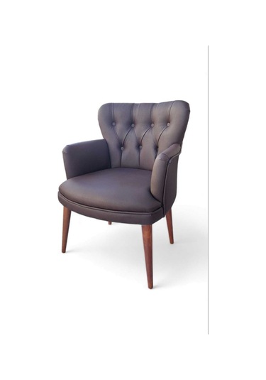 Garden House Kahve Renk Deri Metal Ayak Ofis Koltuk Takımı Kahverengi