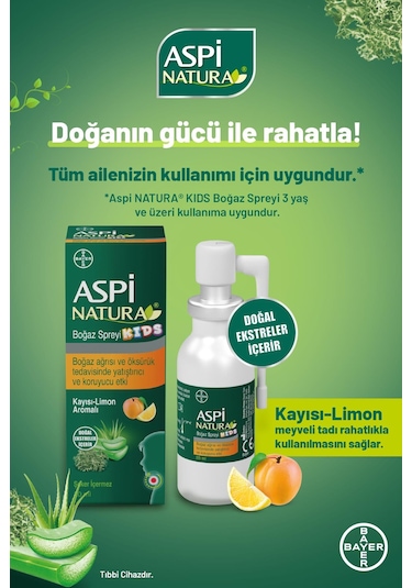 Aspi Natura Kids Boğaz Spreyi 20 ML