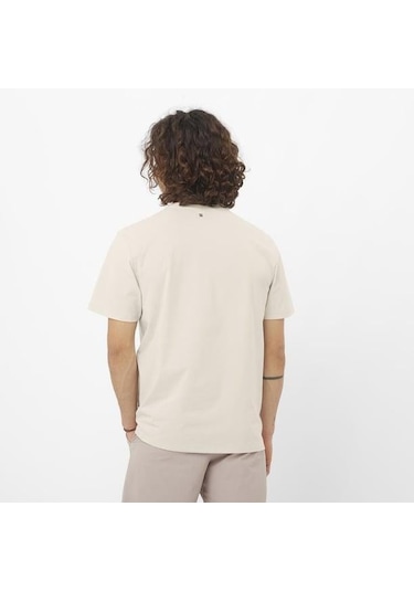 Salomon Trackline Ss Tee M Erkek T-shirt-29840 Krem