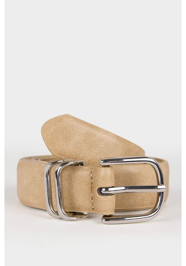 Defacto Kadın Oval Toka Suni Deri Jean Kemeri F3284axnsbg26 Bej