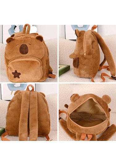 Capybara Moda Sırt Çantası Çok Fonksiyonlu Peluş Sırt Çantası Çok renkli