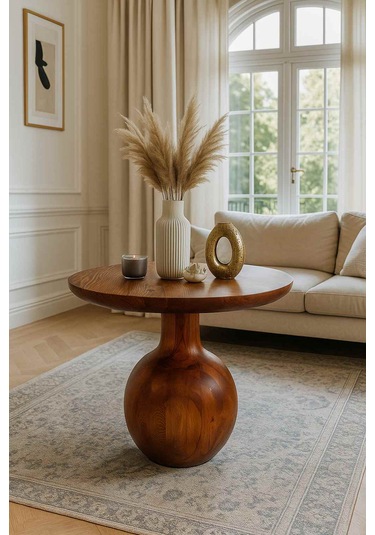 Masif Ahşap Orta Sehpa Meşe Renk Modern Model Meşe