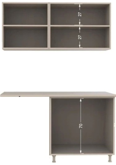 Kllos Hazır Mutfak Dolabı 140 Cm -beyaz Laminat Tezgah Dahil-bulaşık Makinesi Yeri Mevcut-mat Ceviz