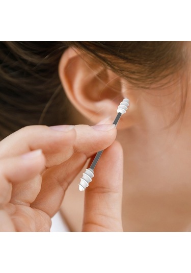 Ulzyvf Yeniden Kullanılabilir Silikon Kulak Temizleme Çubuğu - 2 Adet Gri Model Gri