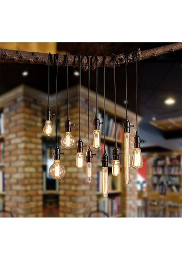 T300 Rustik Led Ampul 8w E27 Duy 2200k Amber Cam Vintage 30 Cm