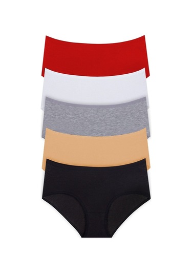 5Li Kadın Yüksek Bel Külot Elastan Pamuklu Ince Lastik Kaliteli