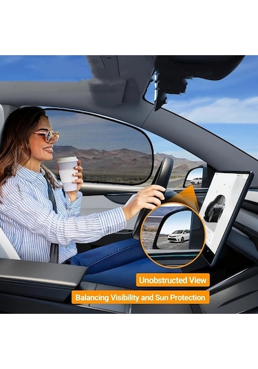 Hightower Tesla Model Y/3 Ön Arka Cam Güneşlik Seti Pvc Elektrostatik Yapışma Kolay Kurulum