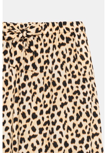 Saade Sââde Kadın Desenli Beli Lastikli Bağlamalı Bol Paça Dokuma Pantolon - Viskon Leopar Saade Sââde Kadın Desenli Beli Lastikli Bağlamalı Bol Paça Dokuma Pantolon - Viskon Leopar