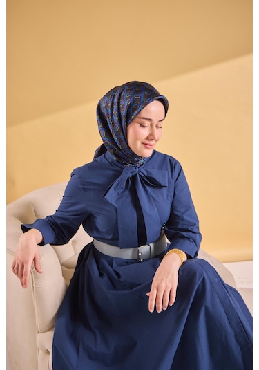 Silk Home Twill İpek Eşarp Zincir Morcivert Çok Renkli