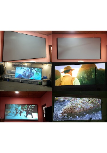 Vkemall 84 İnç 4:3 Metal Işık Dayanıklı Katlanabilir Projeksiyon Ekranı