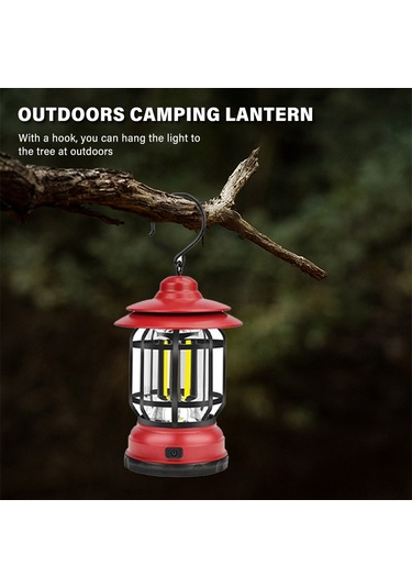 Wezone Kırmızı Abs Malzeme 2 Aydınlatma Modlu Dışarıda Kullanıma Uygun Kamp Feneri Elden Taşınabilir Acil Işık Çok Renkli