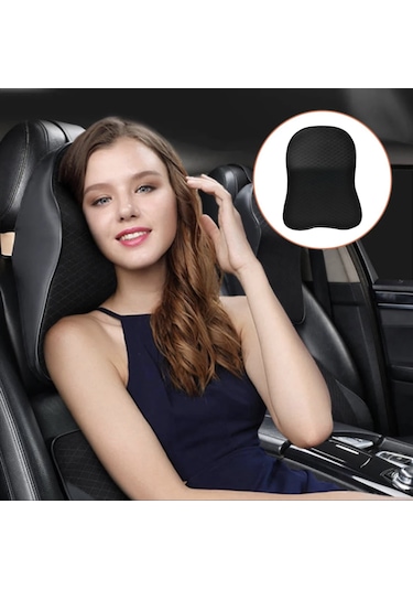 Araç Boyun Yastığı Ortopedik Kahve Rengi Kumaş