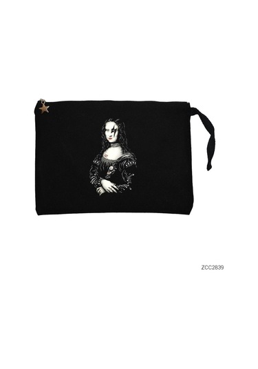 Mona Lisa Siyah Clutch Astarlı Cüzdan / El Çantası
