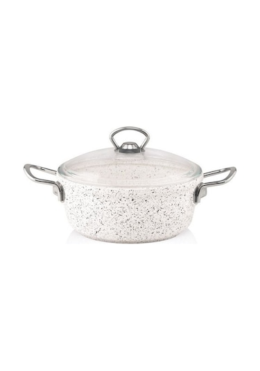 Taç Granit Döküm Derin Tencere 28 Cm Beyaz - Tac-3427