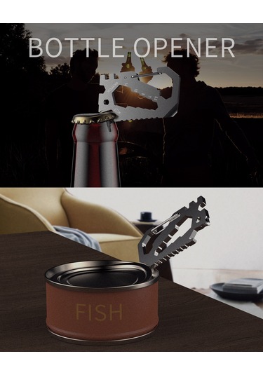 Kangvka Skyfox 12-in-1 Kredi Kartı Edc Çok Amaçlı Alet, 420 Paslanmaz Çelik, Anahtar Zinciri Ve Airtag Kılıfı İle