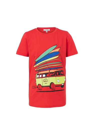 BRZ Kids Baskılı Unisex Çocuk Kısa Kollu T-shirt - 2 Yaş Kırmızı