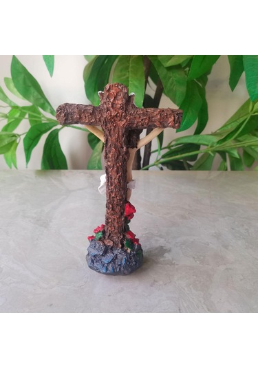 Suntek İsa Haç Heykeli Dua Eden Dini Heykel Ofis Otel Için 10.5cmx6cmx19.5cm