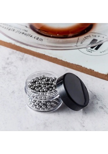 Qingmipy 304 Paslanmaz Çelik Temizleme Boncukları 300 Adet, 4mm - Şarap, Çay Leke Temizleyici, Bardağı, Şarap Decanterı Temizleyici Aleti Diğer