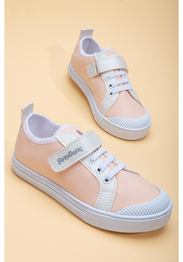 Şirinbebe Şiringenç Keten Somon Kız İlkadım Bebek Çocuk Ayakkabısı-2899-somon Somon