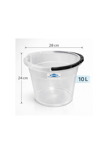 Wespa 10 Litre Şeffaf Temizlik Kovası Saplı, Dayanıklı Plastik Kova
