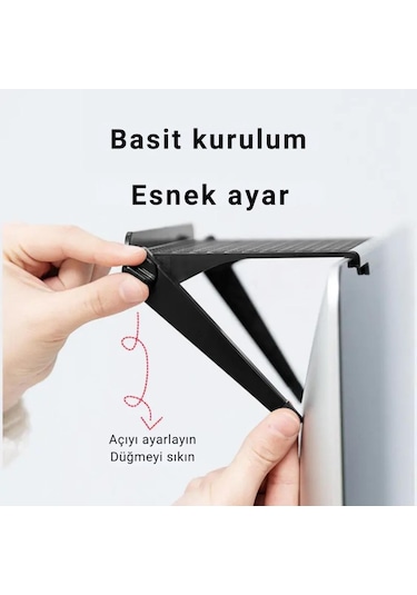Polham 22x11 Cm Tv Üstü Kumanda, Modem, Tv Kutusu Rafı, Monitör, Notebook Uyumlu Düzenleme Rafı Siyah