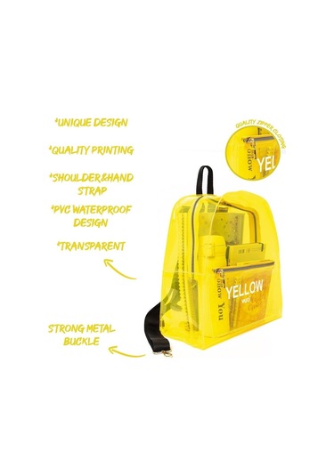 Renkli Şeffaf Sırt Çantası Sarı