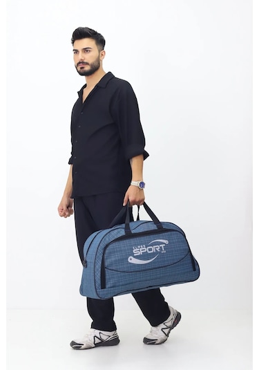 Kabin Boy Hostes Tipi Spor Valiz Seyahat Tatil El Ve Omuz Askılı Günlük Kullanım Ve Kıyafet Çantası Mavi