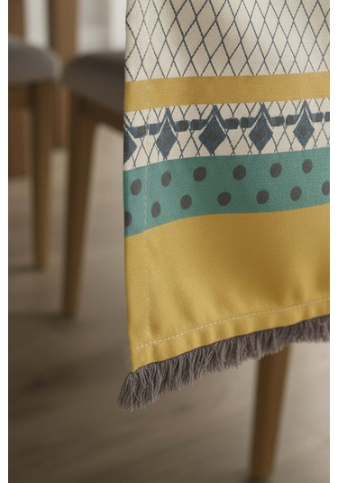 Safran Luxe Keten Runner 45x140 Cm Çok Renkli