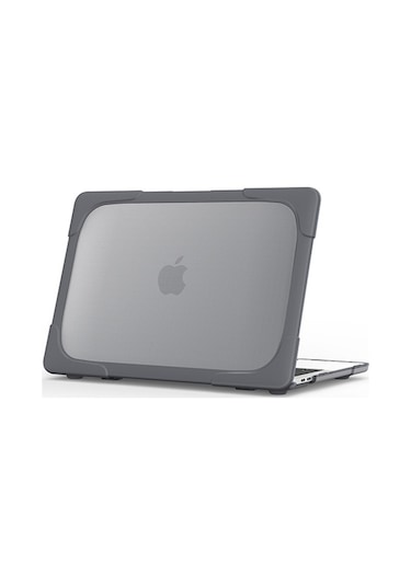 Ally Macbook Air 13 A1369 A1466 Şeffaf Standlı Koruyucu Kılıf Gri