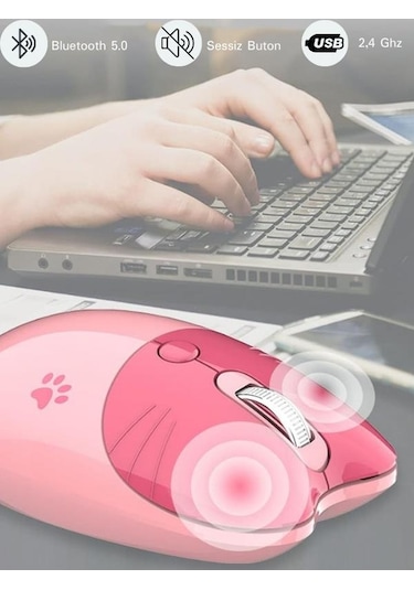 NDNeed ND-CATMOUSE01 Sevimli Kedi Kablosuz Kablosuz Mouse