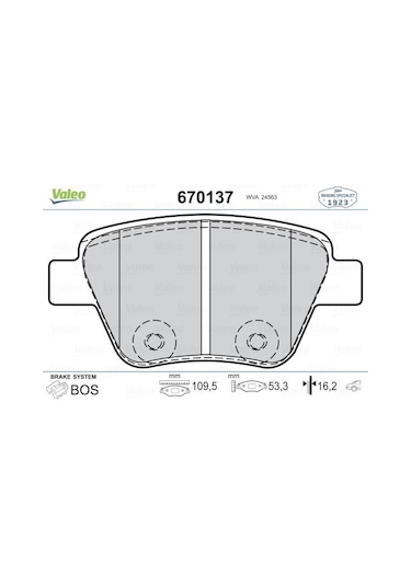Valeo Arka Balata Caddy-golf6-jetta-a3-octavıa-superb 10 Gdb1841 IS00-VALEO 670137
