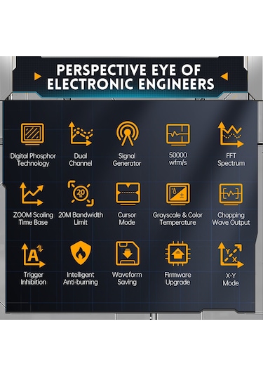 Fnirsi Dpox180h 2 Kanal 180mhz El Tipi Fosfor Dijital Osiloskop V