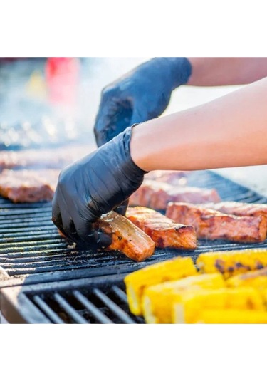 Siyah Nitril Eldiven Ekstra Kalın - L Beden - 50'li Paket