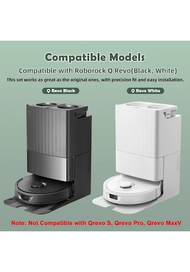 Xuweiwei Roborock 32 Adet Q Revo P10 Robot Süpürge Aksesuar Seti 2 Ana Fırça 4 Hepa Filtre 8 Yan Fırça 8 Mop Ped 8 Emme Torbası