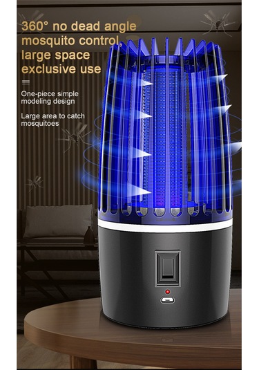 Usb Otomatik Elektrik Çarpması Sivrisinek Tuzağı Siyah