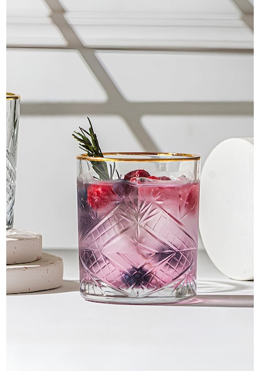 Rakle Lumiere Gold 4'lü Su Bardağı Seti 350 Cc