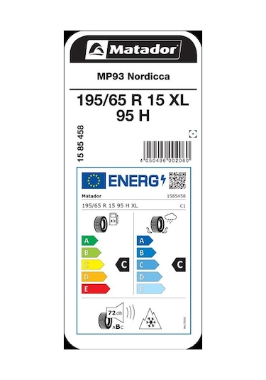 Matador 195/65R15 95H XL MP93 Nordicca Kış Lastiği 2023