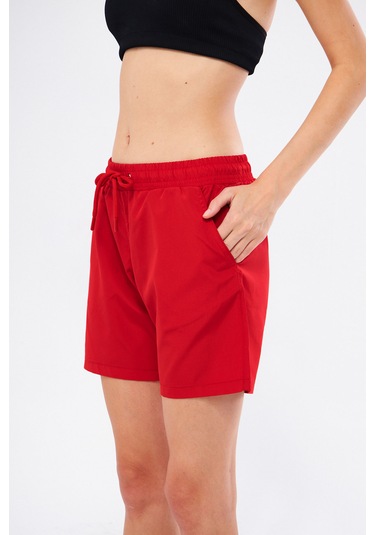 Fantasy Kadın Kırmızı Cepli Hızlı Kuruyan Deniz Şortu Edy6110k Kırmızı