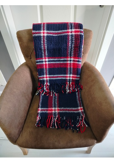 0xford Scotchdiz Üstü Battaniye Kırmızı - Lacivert