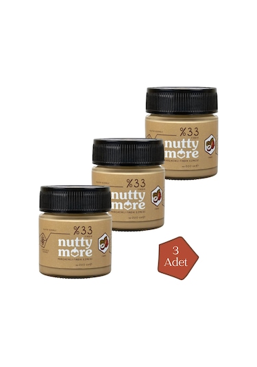 Nutty More %33 Fındık Parçacıklı Fındık Ezmesi 200 Gr X 3 Adet