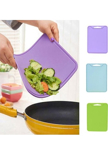 Açık Yeşil Esnek Silikon Kaymaz Kesme Tahtası Plaka Doğrama Sebze Et Bloğu
