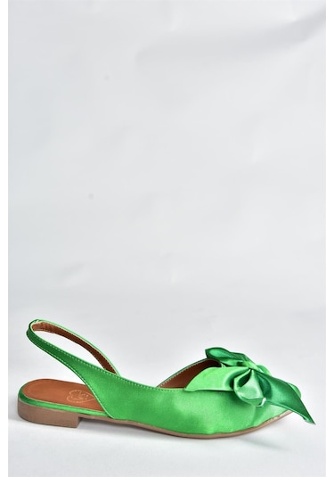 Yeşil Saten Kumaş Kadın Babet H726809004 Yeşil