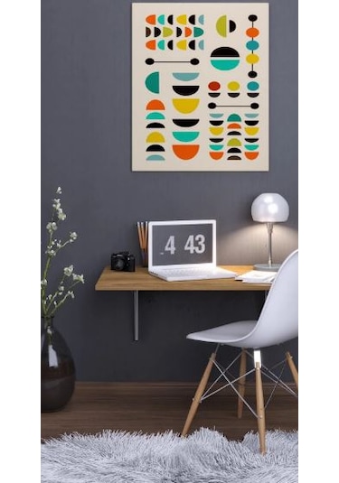 Duvara Monte Katlanabilir Yemek Çalışma Balkon Masası Ceviz 90x50 Cm Acı Kahverengi