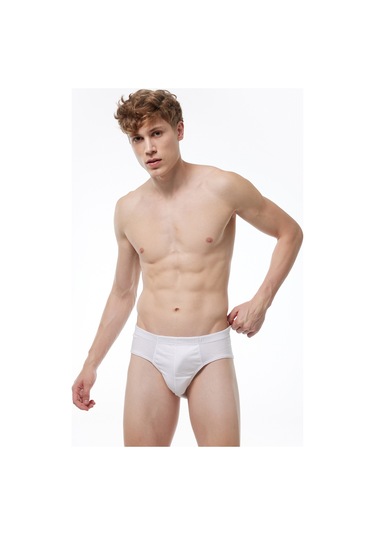Malabadi Erkek Beyaz 4 Lü Paket %100 Pamuk Slip Külot 001-e Beyaz