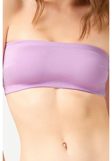 Straplez Crop Top Büstiyer Lila Lila